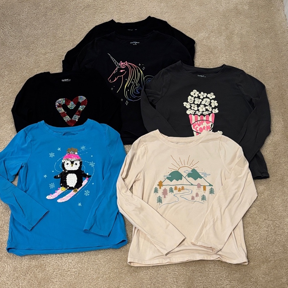 LOT Cat & Jack Kids Long Sleeve Tees - SIZE 8
